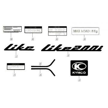 Emblemen - Stickers Kymco Like 200i Wit