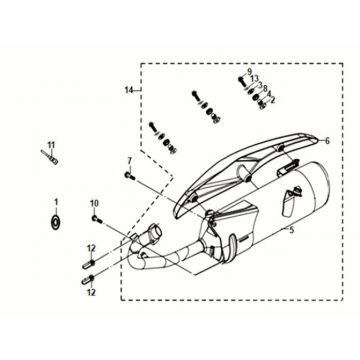 Uitlaat Sym Fiddle IV 50 Euro 5