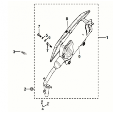 Exhaust muffler Sym Orbit III 50 E5