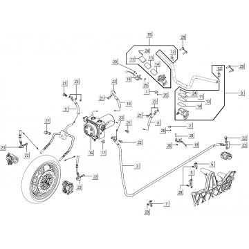 Remcilinder - Remleiding - ABS module Kymco Xciting 500R EVO