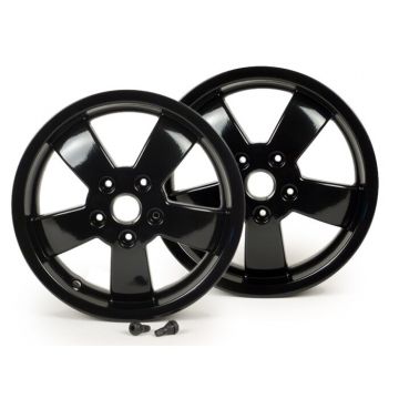 Velgenset Piaggio Super Sport 2017 zwart,3.00-12 inch 5 spaken Vespa GT,GTL,GTS,GTV 125-300cc bouwjaren 2003-2016