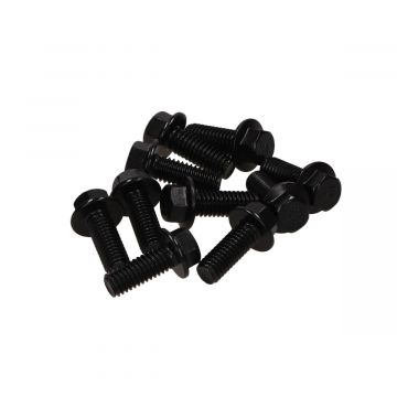 Flensbout/carterbout set M6x15mm lengte (SW8) zwart 10 stuks