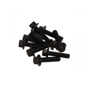 Flensbout/carterbout set M6x25mm lengte (SW8) zwart 10 stuks