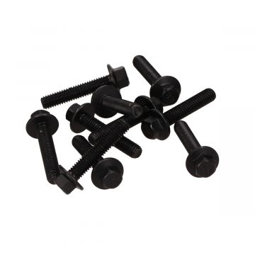 Flensbout/carterbout set M6x30mm lengte (SW8) zwart 10 stuks bollard
