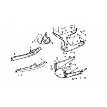 Floor panel - side cover Sym E-Fiddle Icy White (WH8028P)