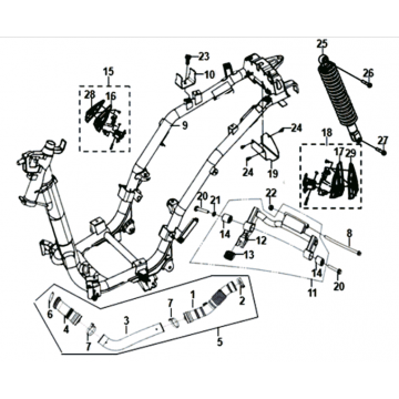 Frame/ motorophanging Sym Symphony ST 125I E4