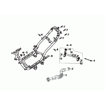 Frame - Motorophanging Sym Orbit II Euro 4 Mat Gray