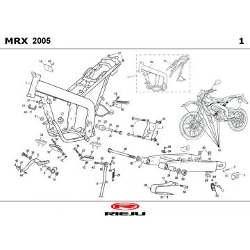 Frame Rieju MRX P-up blauw 2008 2-takt