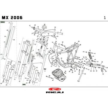 Frame Rieju MX rood 2010 2-takt