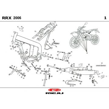 Frame Rieju RRX blauw 2009 2-takt
