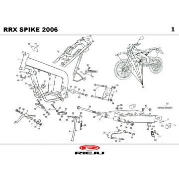 Frame Rieju Spike-x oranje 2008 2-takt