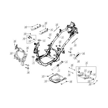 Framedelen Kymco New Dink 4-takt donkergrijs