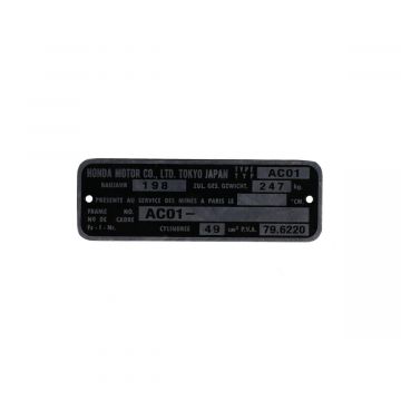 Plaatje framenummer ac01 Honda mb5