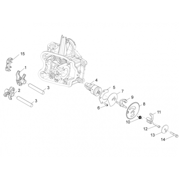 Nokkenas - Nokkenastandwiel - Tuimerlaars Piaggio Beverly 350 Sport Touring Euro 3 2013-2014