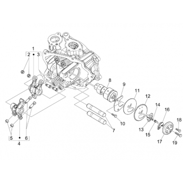 Nokkenas - Nokkenastandwiel - Tuimerlaars Piaggio MP3 300 LT Sport 2009-2014
