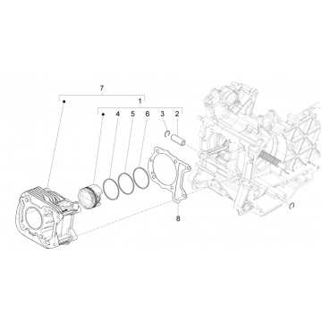 Cilinder - Zuiger Vespa Sprint 125 3V IE ABS