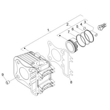 Cilinder - Zuiger Piaggio New Fly 4-takt 2V