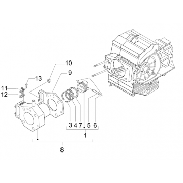 Cilinder - Zuiger Piaggio Beverly 500 Euro 3 2007-2012