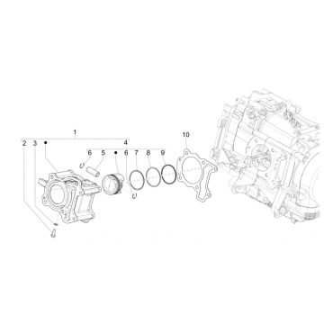 Cilinder - Zuiger Vespa GTS 125 IE ABS Euro 4 2019