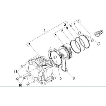 Cilinder - Zuiger Vespa GTV 250 IE 4V