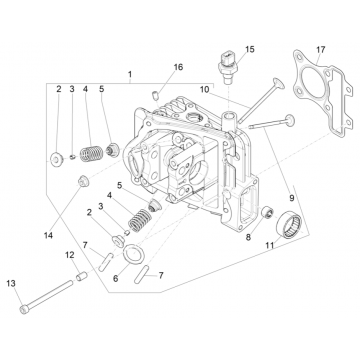 Cilinderkop - Kleppen Piaggio Liberty 50 4-takt AC IGET 3V Euro 5