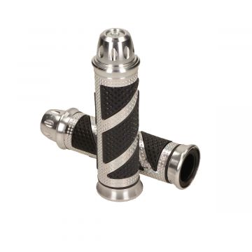 Handvatten aluminium-zwart gedraaid aluminium 22/24mm diameter