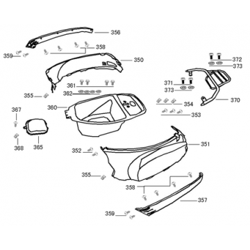Helmbak - Motorschermen - Achterdrager China VX50 mat antraciet