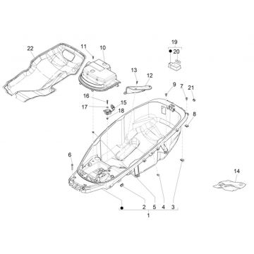Helmbak Piaggio MP3 300 ie LT Business - Sport (met en zonder ABS) 2016-2018
