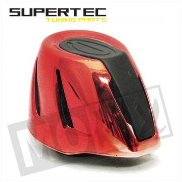 Powerfilter/luchtfilter open ovaal bordeaux rood 32 mm aansluiting op carburateur/recht