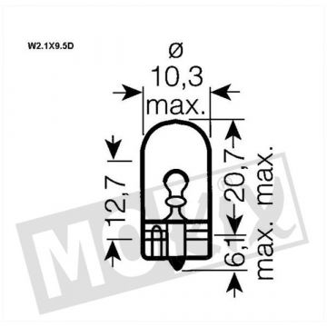 Lamp W3W T10 12V 3W-92042