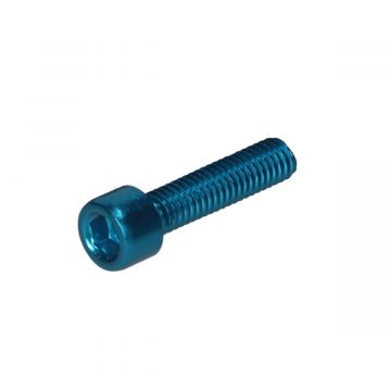 Inbusbout aluminium M6x25 blauw