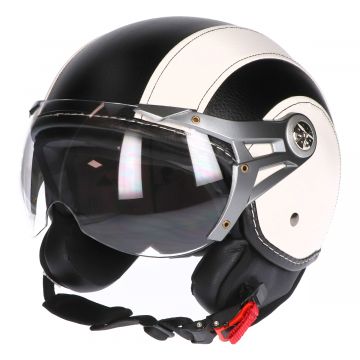 Jethelm MT Soul retro leer zwart / wit