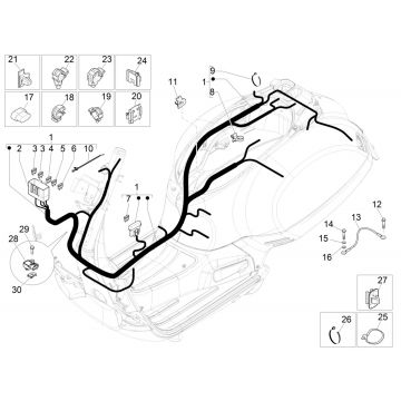Kabelboom Vespa GTS 125 IE ABS Euro 4 2016-2018