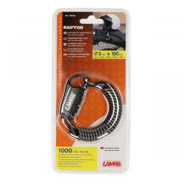 Kabelslot helm 3mm x150cm spiraal Lampa