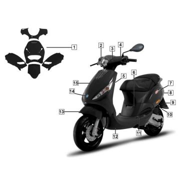Kappen - Beplating Piaggio Zip 2000 origineel
