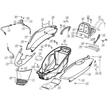 Kappen - Beplating achterzijde Kymco Grand Dink 250