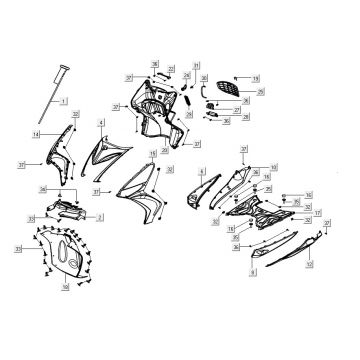 Kappen - Beplating Agility 16+ 200i Mat Metallic Silver
