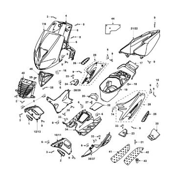 Kappen - Beplating Peugeot Speedfight 2 50 2-takt LC Euro 2