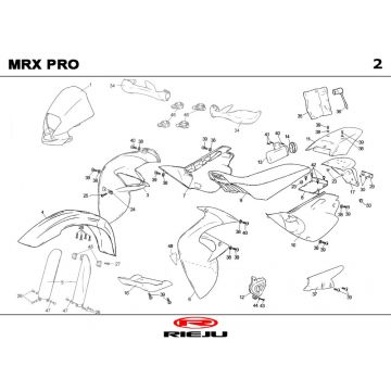 Kappen - Beplating Rieju MRX oranje 2004 2-takt