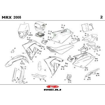 Kappen - Beplating Rieju MRX P-up blauw 2008 2-takt