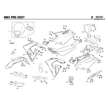 Kappen - Beplating Rieju MRX pro r-groen 2008 2-takt