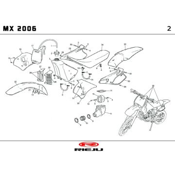 Kappen - Beplating Rieju MX blauw 2010 2-takt