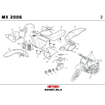 Kappen - Beplating Rieju MX rood 2010 2-takt
