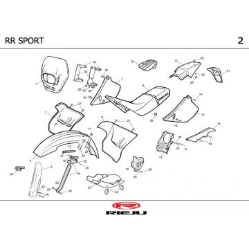 Kappen - Beplating Rieju RR Sport oranje 2004 2-takt