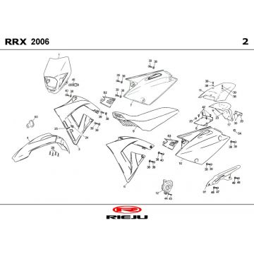 Kappen - Beplating Rieju RRX blauw 2009 2-takt