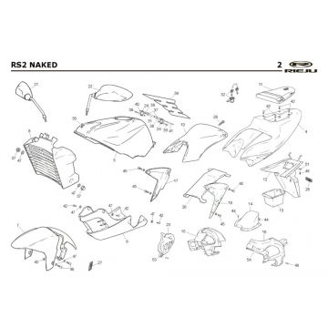 Kappen - Beplating Rieju Rs2 Naked zwart 2005 2-takt