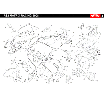 Kappen - Beplating Rieju Rs2 racing zwart 2010 2-takt