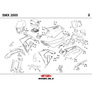Kappen - Beplating Rieju SMX p-up zwart 2008 2-takt