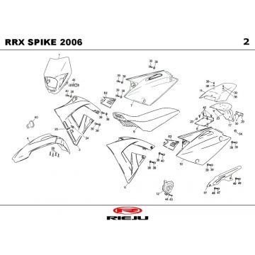 Kappen - Beplating Rieju Spike-x blauw 2009 2-takt