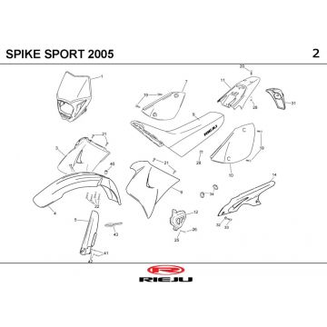 Kappen - Beplating Rieju Spike geel 2007 2-takt